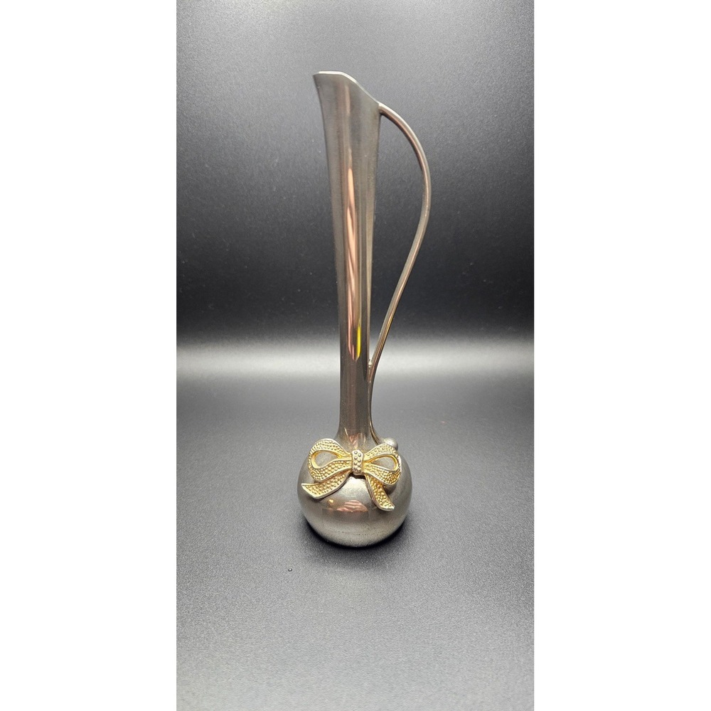 💥Vintage Mid Century Art Deco Godinger Silver Plated Bud Vase 7" Tall